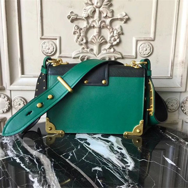 Prada Animalier Lion Head 20cm Bag 1BD089 Calfskin Leather Fall Winter 2017 Bag Collection Green Black
