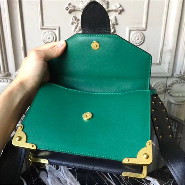 Prada Animalier Lion Head 20cm Bag 1BD089 Calfskin Leather Fall Winter 2017 Bag Collection Green Black