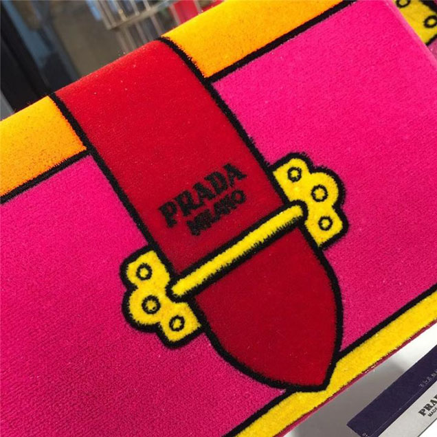 Prada Trompe L'oeil Velvet Cahier Bag 20cm 1BD075 Fall Winter 2017 Bag Collection Fuchsia Orange
