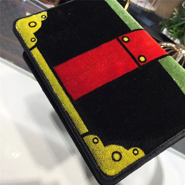 Prada Trompe L'oeil Velvet Cahier Bag 20cm 1BD075 Fall Winter 2017 Bag Collection Green Red
