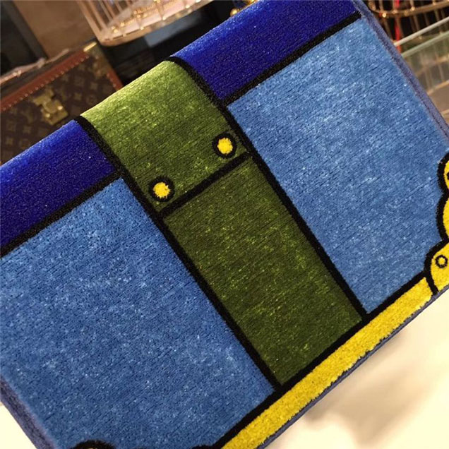 Prada Trompe L'oeil Velvet Cahier Bag 20cm 1BD075 Fall Winter 2017 Bag Collection Blue Green