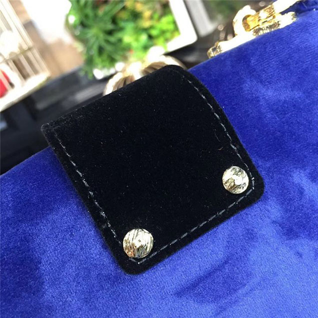 Prada Cahier Crystal-Embellished Velvet Shoulder Bag 18cm Calfskin Leather Fall Winter 2017 Bag Collection Electric Blue