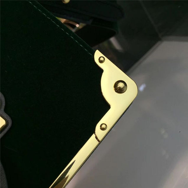 Prada Cahier Velvet Shoulder Bag 20cm Calfskin Leather Fall Winter 2017 Bag Collection Green