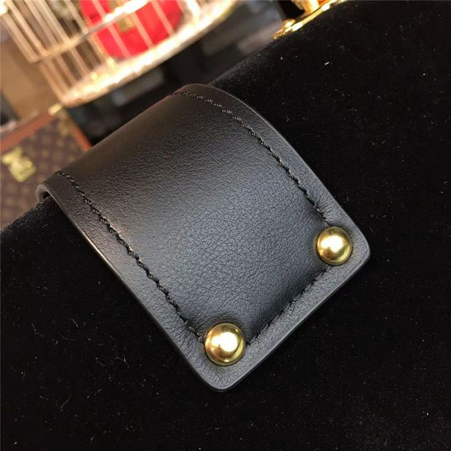 Prada Cahier Velvet Shoulder Bag 20cm Calfskin Leather Fall Winter 2017 Bag Collection Black