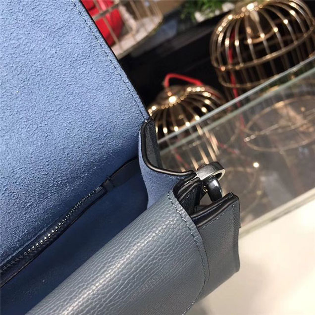 Prada Etiquette Studded Bag 23cm 1BD085 Calfskin Leather Fall Winter 2017 Collection Light Blue
