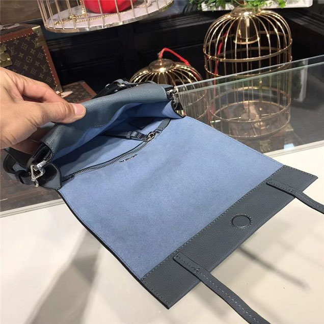 Prada Etiquette Studded Bag 23cm 1BD085 Calfskin Leather Fall Winter 2017 Collection Light Blue