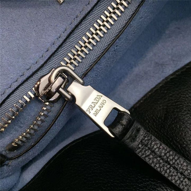 Prada Etiquette Studded Bag 23cm 1BD085 Calfskin Leather Fall Winter 2017 Collection Black