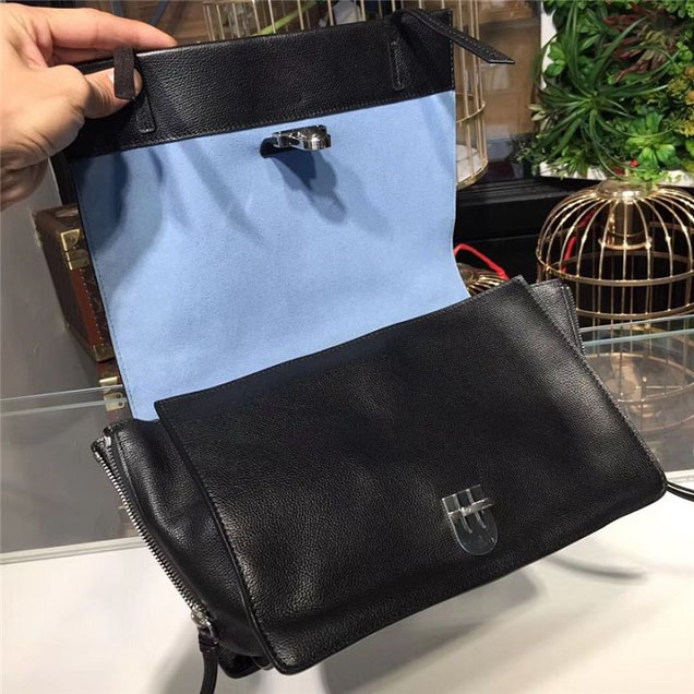 Prada Etiquette Studded Shoulder Bag 28cm 1BD085 Calfskin Leather Fall Winter 2017 Collection Black