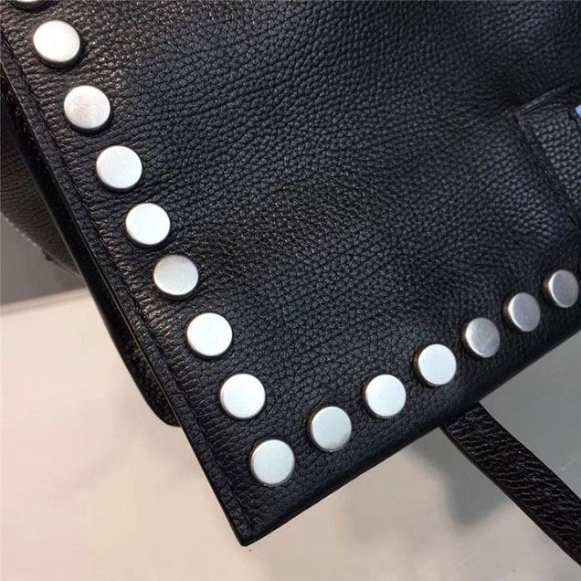 Prada Etiquette Studded Shoulder Bag 28cm 1BD085 Calfskin Leather Fall Winter 2017 Collection Black