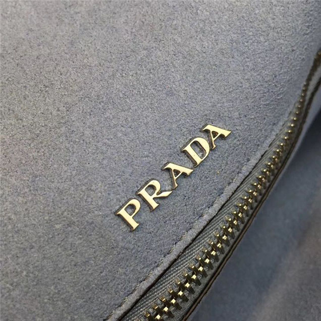 Prada Etiquette Bag 28cm 1BD085 Calfskin Leather Fall Winter 2017 Collection Light Blue