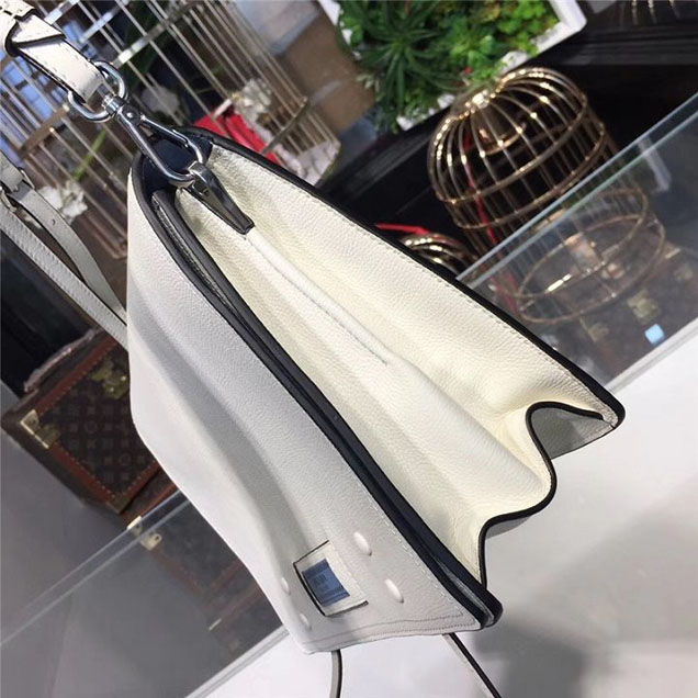 Prada Etiquette Bag 28cm 1BD085 Calfskin Leather Fall Winter 2017 Collection White
