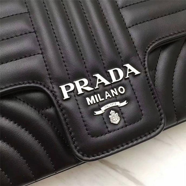 Prada Quilted Leather Shoulder Bag 1BD108 Black