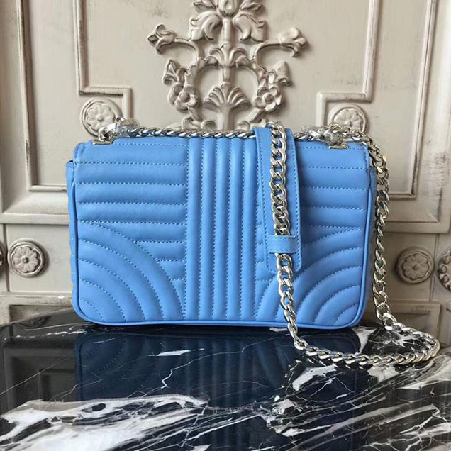Prada Quilted Leather Shoulder Bag 1BD108 Blue