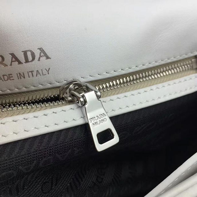 Prada Quilted Leather Shoulder Bag 1BD108 White