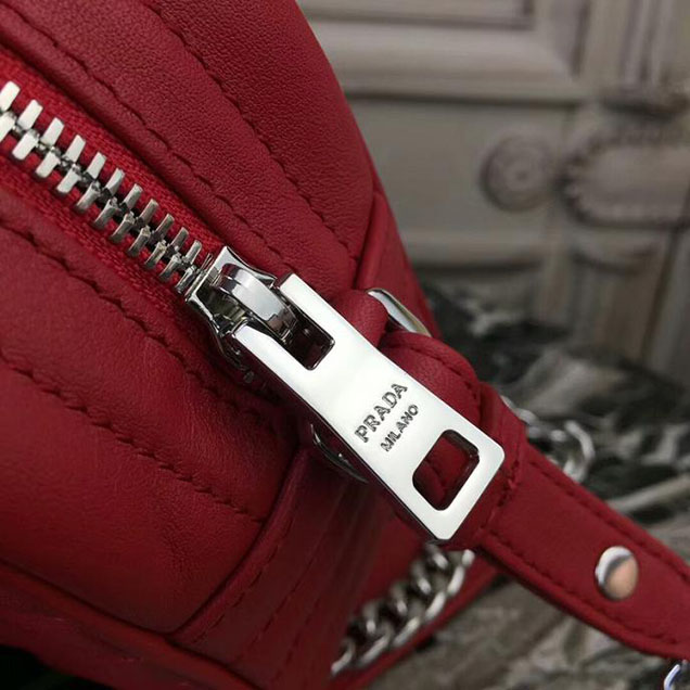 Prada Quilted Leather Camera Bag 1BH083 Red