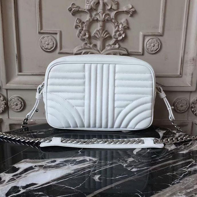 Prada Quilted Leather Camera Bag 1BH083 White