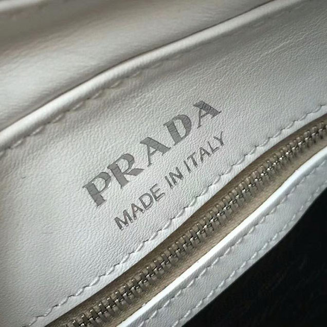 Prada Quilted Leather Camera Bag 1BH083 White