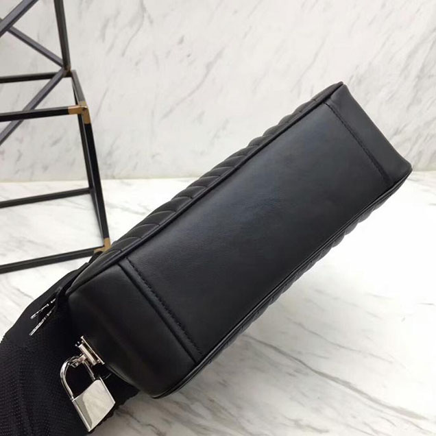 Prada Quilted Leather Top Handle Bag Black