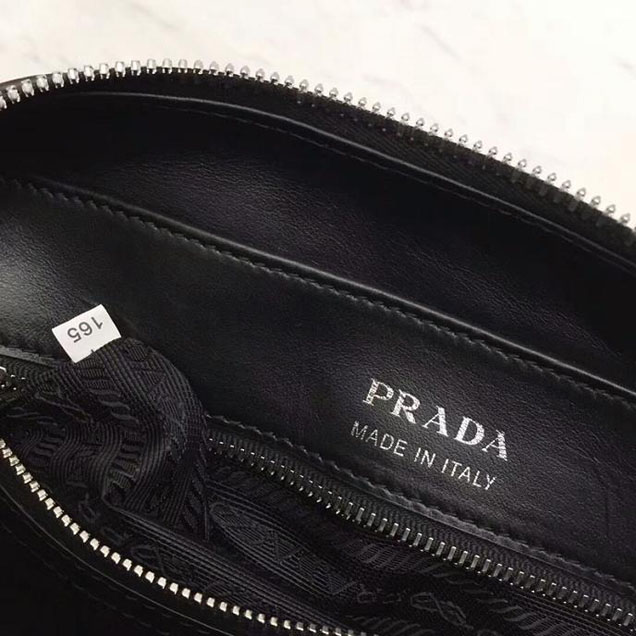 Prada Quilted Leather Top Handle Bag Black