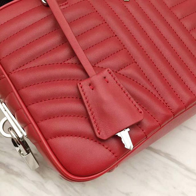 Prada Quilted Leather Top Handle Bag Red
