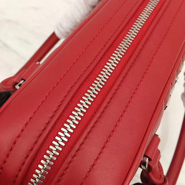 Prada Quilted Leather Top Handle Bag Red