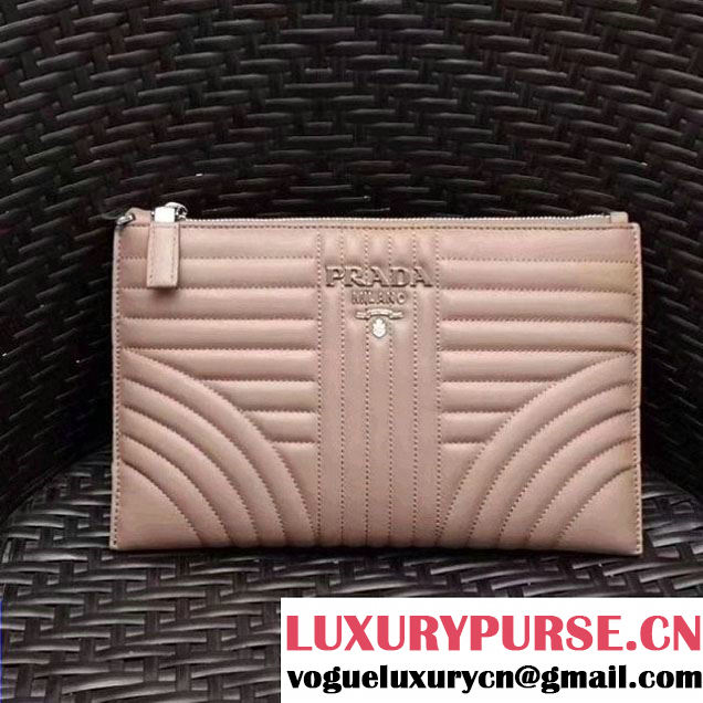 Prada Diagramme Leather Pouch 2NG005 Nude 2017 (GYF-7120914 )