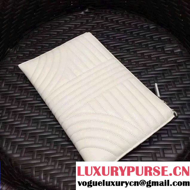 Prada Diagramme Leather Pouch 2NG005 White 2017 (GYF-7120913 )