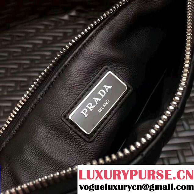 Prada Diagramme Leather Pouch 2NG005 Black 2017 (GYF-7120912 )