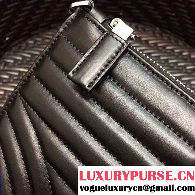 Prada Diagramme Leather Pouch 2NG005 Black 2017 (GYF-7120912 )
