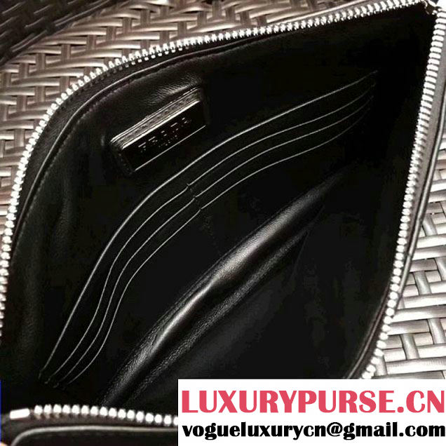 Prada Diagramme Leather Pouch 2NG005 Black 2017 (GYF-7120912 )