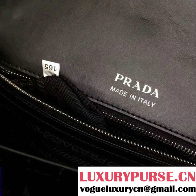 Prada Diagramme Velvet Small Shoulder Bag 1BD108 Black 2018 (GYF-7120807 )
