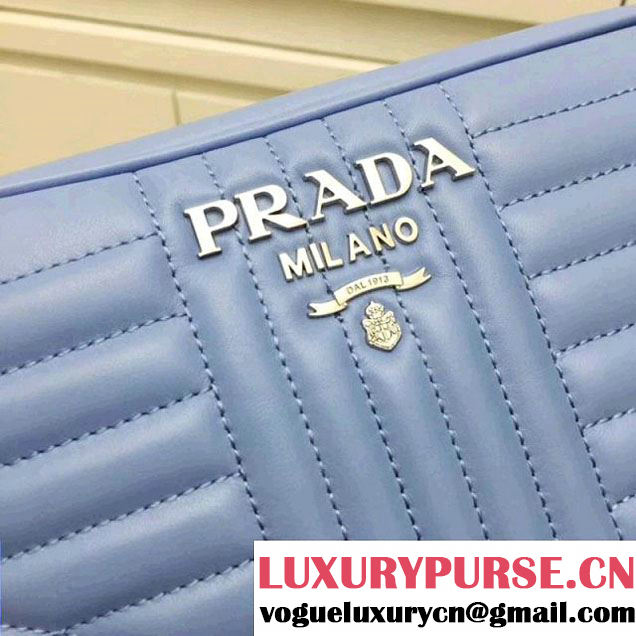 Prada Diagramme Leather Camera Cross-body Bag 1BH083 Light Blue 2018 (GYF-7120805 )