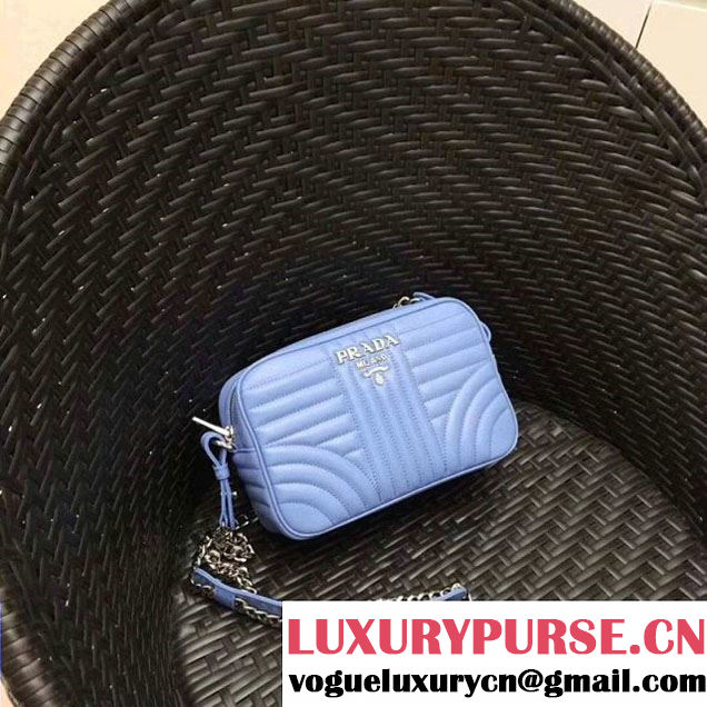 Prada Diagramme Leather Camera Cross-body Bag 1BH083 Light Blue 2018 (GYF-7120805 )