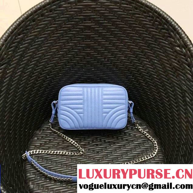 Prada Diagramme Leather Camera Cross-body Bag 1BH083 Light Blue 2018 (GYF-7120805 )