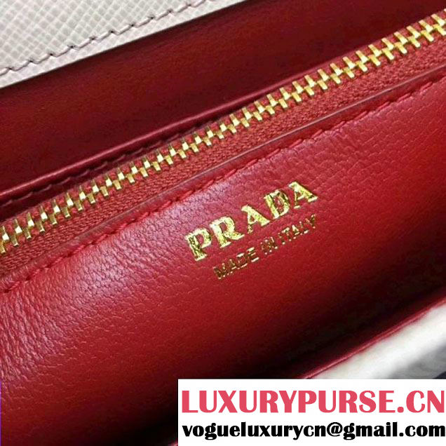 Prada Monochrome Saffiano Leather Small Cross-body Wallet Bag Pale Pink 2017 (GYF-7120919 )