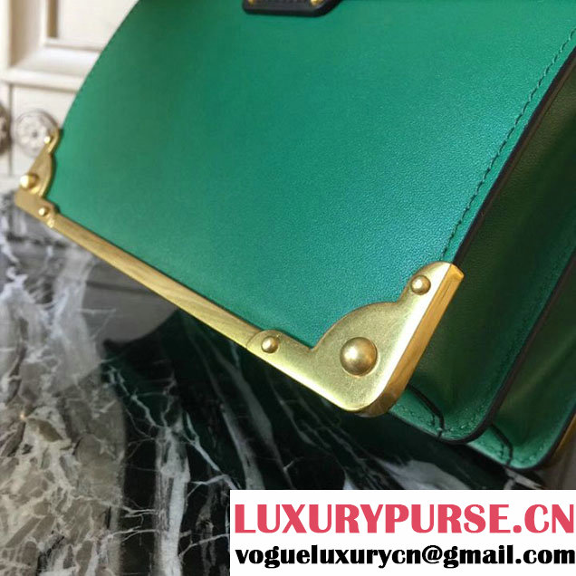 Prada Cahier Shoulder Bag 20cm Calfskin Leather Fall Winter 2017 Bag Collection Black Green