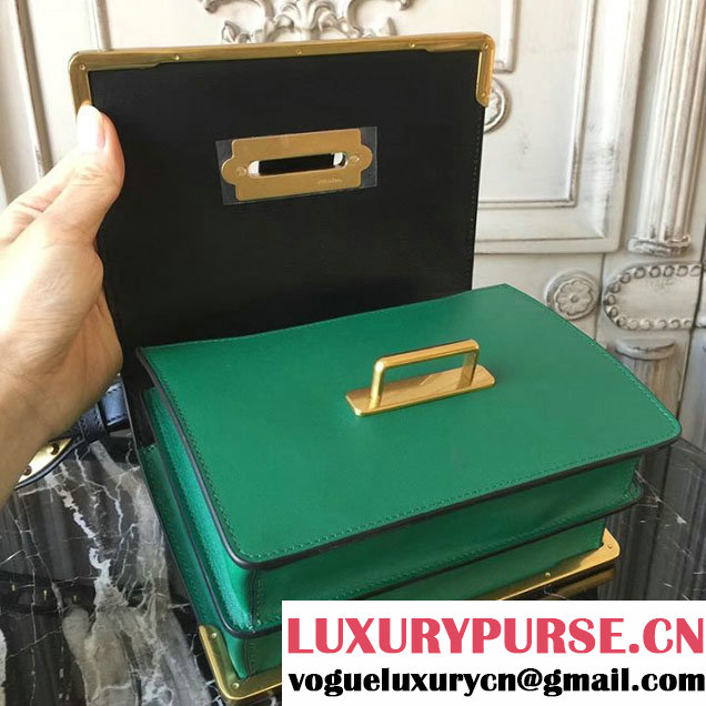 Prada Cahier Shoulder Bag 20cm Calfskin Leather Fall Winter 2017 Bag Collection Black Green