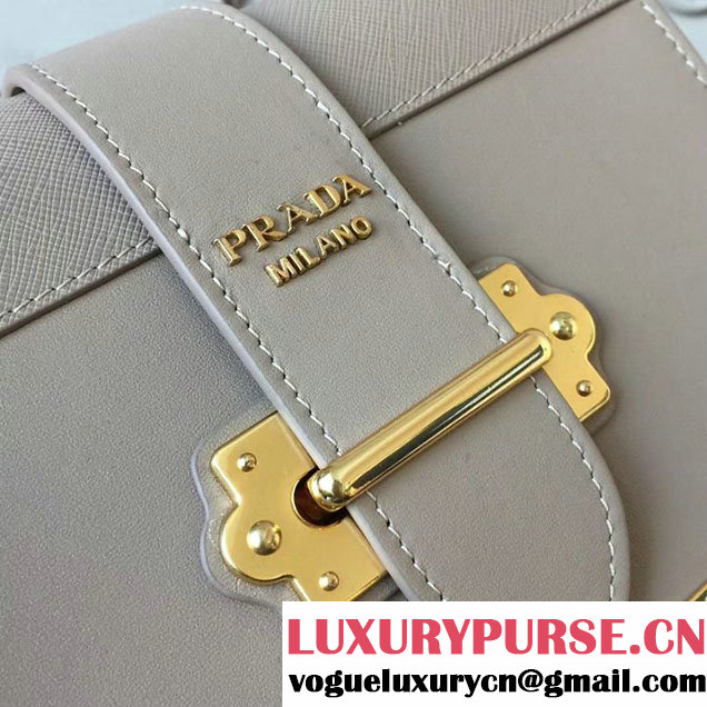 Prada Cahier Shoulder Bag 20cm Calfskin Leather Fall Winter 2017 Bag Collection Beige