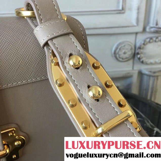Prada Cahier Shoulder Bag 20cm Calfskin Leather Fall Winter 2017 Bag Collection Beige