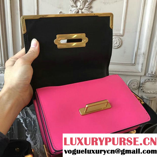 Prada Cahier Shoulder Bag 20cm Calfskin Leather Fall Winter 2017 Bag Collection Pink Black