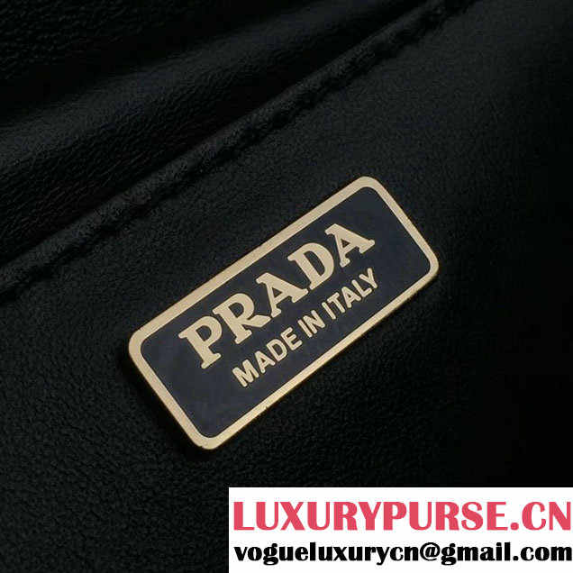Prada Cahier Shoulder Bag 20cm Calfskin Leather Fall Winter 2017 Bag Collection Pink Black