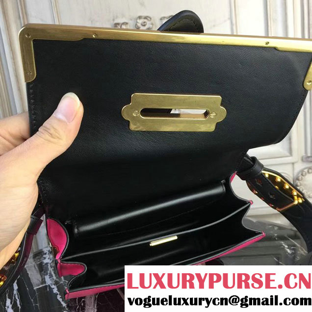 Prada Cahier Shoulder Bag 20cm Calfskin Leather Fall Winter 2017 Bag Collection Pink Black