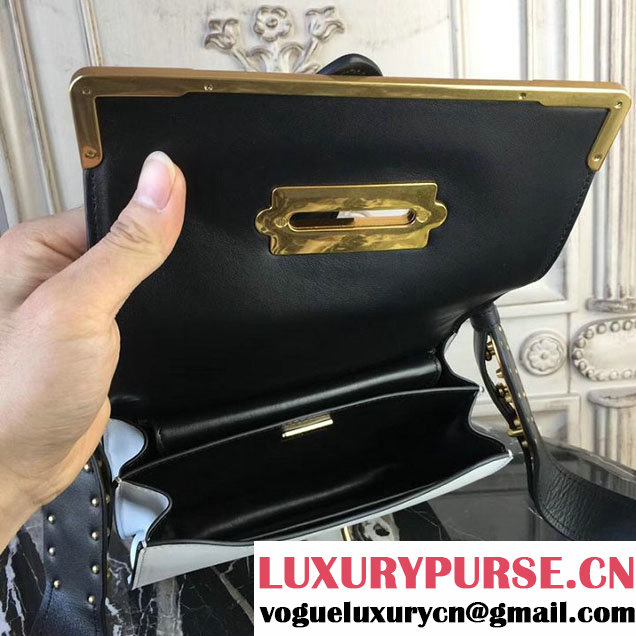 Prada Cahier Shoulder Bag 20cm Calfskin Leather Fall Winter 2017 Bag Collection White Black