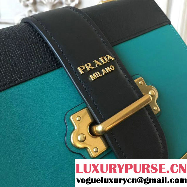 Prada Cahier Shoulder Bag 20cm Calfskin Leather Fall Winter 2017 Bag Collection Jade Black