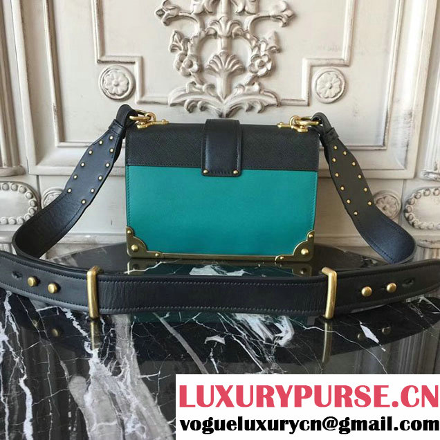 Prada Cahier Shoulder Bag 20cm Calfskin Leather Fall Winter 2017 Bag Collection Jade Black