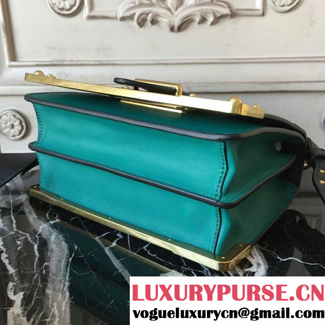 Prada Cahier Shoulder Bag 20cm Calfskin Leather Fall Winter 2017 Bag Collection Jade Black