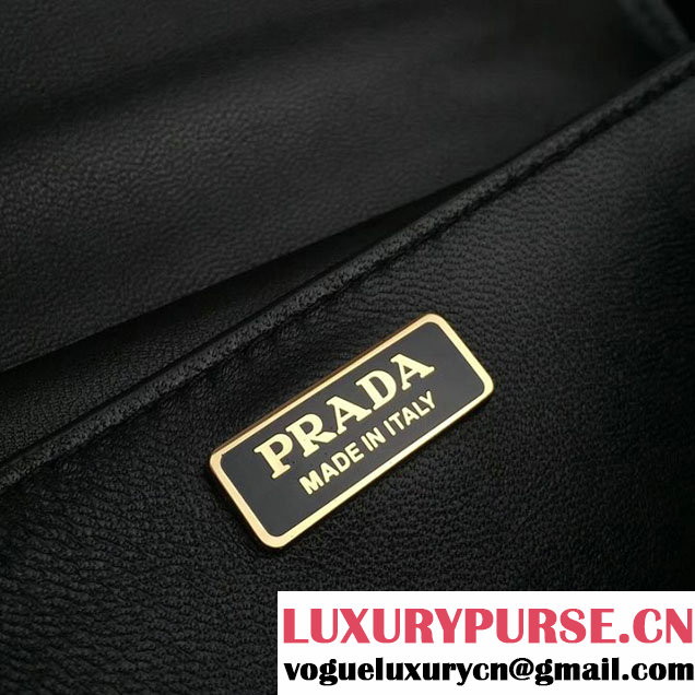 Prada Cahier Shoulder Bag 20cm Calfskin Leather Fall Winter 2017 Bag Collection Purple Black
