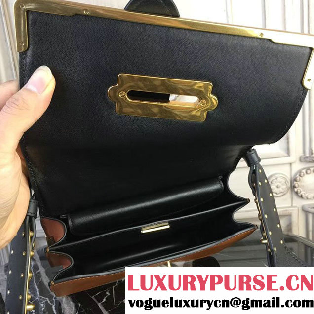 Prada Cahier Shoulder Bag 20cm Calfskin Leather Fall Winter 2017 Bag Collection Tan Black