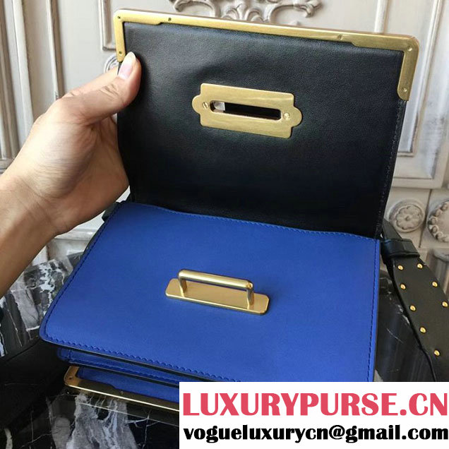 Prada Cahier Shoulder Bag 20cm Calfskin Leather Fall Winter 2017 Bag Collection Blue Black