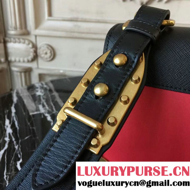 Prada Cahier Shoulder Bag 20cm Calfskin Leather Fall Winter 2017 Bag Collection Red Black